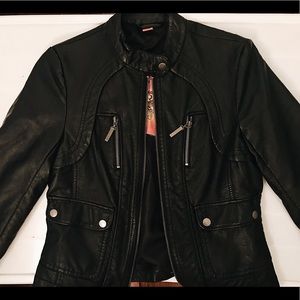 Black Leather Moto Jacket